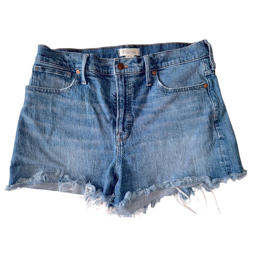 Madewell Blue Denim Frayed Shorts